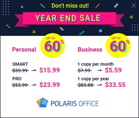 Polaris Office Launches 2018 Year End Sales Promotion