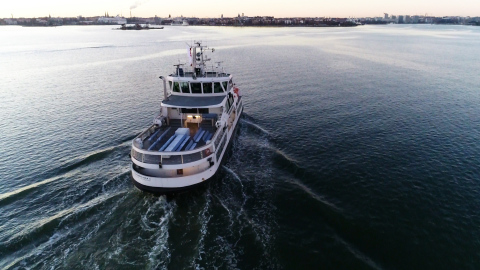 Ice-class passenger ferry Suomenlinna II was remotely piloted through test area near Helsinki harbor