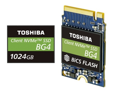도시바 메모리 코퍼레이션 1TB 싱글 패키지 PCIe® Gen3 x4L SSD 제품과 96 레이어 3D 플래시 메모리