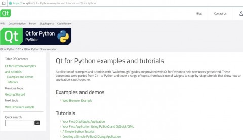 Qt for Python 기술문서 웹사이트