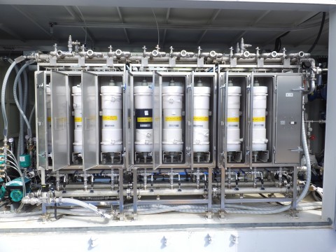 원자력환경기술개발의 세슘오염소각재 제염, 정화 설비 MCR5.0 세슘 흡착 카트리지필터 모듈