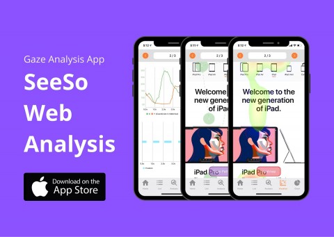 비주얼캠프가 공개한 모바일 웹 시선분석 앱인 시소 웹 애널리시스(SeeSo Web Analysis)
