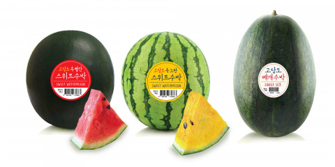 GS리테일이 판매하는 속빨간수박과 속노란수박, 베개수박