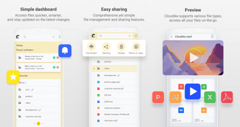 클라우다이크 안드로이드 앱 다운로드 화면