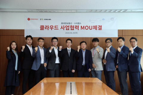 스타랩스와 롯데정보통신이 전략적 협력을 통한 국내외 클라우드 사업의 확장과 발전을 위해 업무 협약을 체결했다