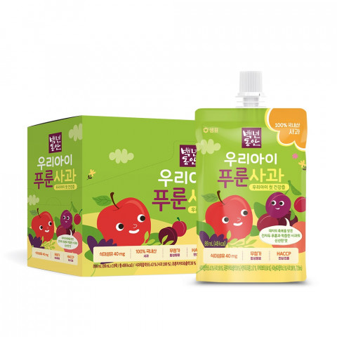 샘표의 백년동안이 우리아이 푸룬사과를 출시했다