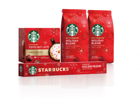 네슬레코리아가 연말을 맞아 집에서 즐기는 스타벅스 앳홈 홀리데이 블렌드 커피와 토피넛향 라테를 국내 첫 출시했다