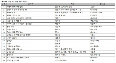 예스24 10월 5주 종합 베스트셀러