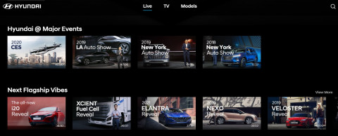 현대자동차의 멀티 채널 플랫폼 ‘채널 현대’ 사이트 화면