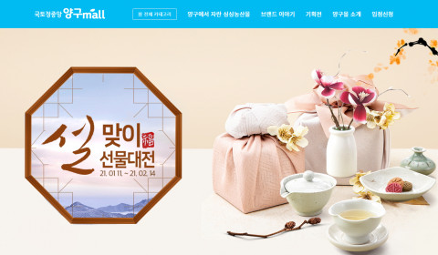 양구군 중소기업 대표 인터넷 쇼핑몰 양구몰이 ‘설맞이 선물 대전 특판 행사’를 연다