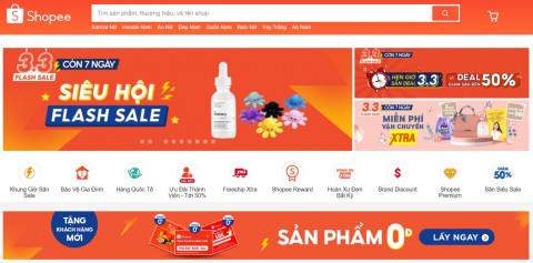 쇼피 베트남 메인 화면