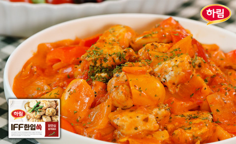 하림이 추천한 레시피로 만든 한입쏙 닭안심 로제찜닭