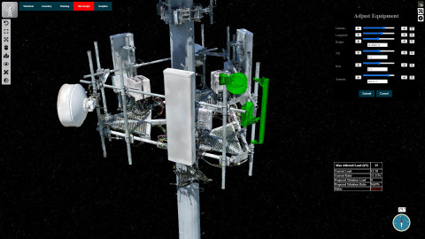 디지털 엔지니어링 모델을 사용해 실제 메시를 작성해 타워의 시각적 표시를 생성합니다