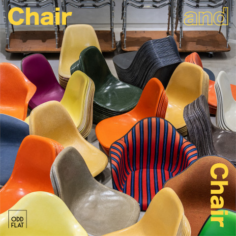 빈티지 가구 숍 오드플랫(ODDFLAT)이 서울 성수동 쇼룸에서 ‘Chair and Chair’ 행사를 통해 300여 개의 다양한 임스체어를 전시, 판매한다