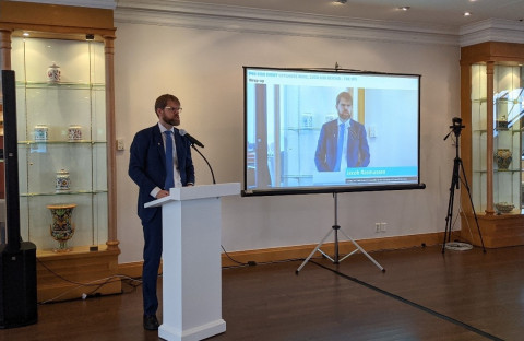 밀레니엄힐튼 서울에서 열린 2021 P4G 서울 정상회의 부대 행사 ‘Offshore Wind Korea, 12GW and Beyond’에서 야콥 라스무센 주한덴마크대사관 에너지 