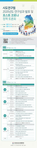 ‘시도연구원 2020년도 연구성과 발표 및 포스트 코로나 정책 토론회’ 포스터