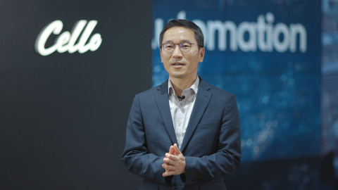 삼성SDS 오구일 물류사업부장(전무)이 온라인으로 개최된 Cello Conference 2021에서 환영사를 하고 있다