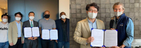 iLab Collective Bobby Amiri, Phil Dillard 공동대표(첫 번째 사진 왼쪽 세 번째 부터), Mind the Bridge 마르코 마리누치 대표(두 번째