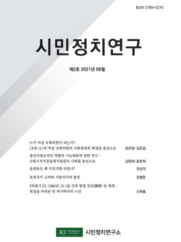 건국대학교 시민정치연구소가 발표한 시민정치연구 표지
