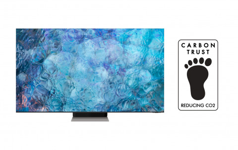 삼성 Neo QLED 8K 모델과 Reducing CO2 인증 로고