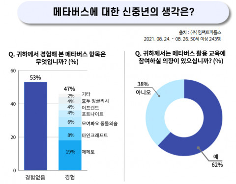 임팩트피플스가 실시한 신중년 메타버스 설문조사 결과