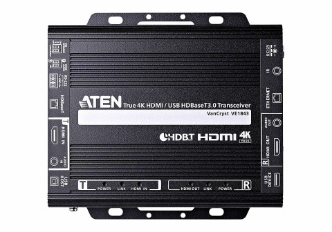 에이텐이 TRUE 4K HDMI·USB HDBaseT 3.0 트랜시버 VE1843을 출시했다