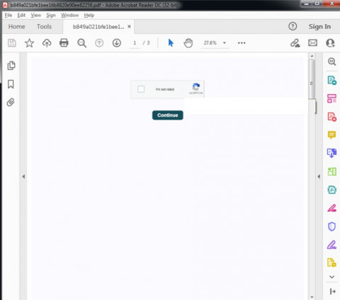 피싱 PDF 문서 화면