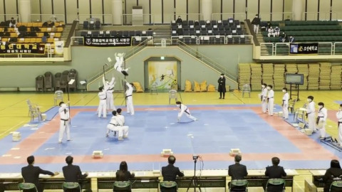 김포대학교 태권도 시범단이 ‘제48회 전국대학태권도 개인선수권대회’에 출전했다