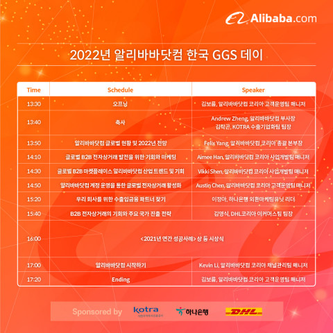 2022 알리바바닷컴 한국 GGS 데이 일정표