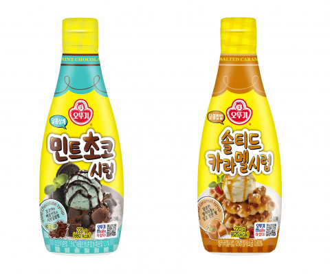 오뚜기가 출시한 시럽 2종(민트초코시럽, 솔티드카라멜시럽)