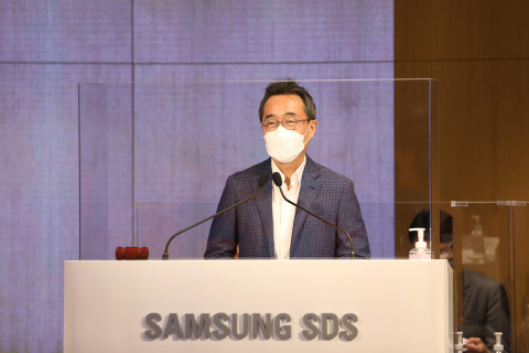 삼성SDS 황성우 대표가 제37기 정기 주주총회에서 인사말을 하고 있다