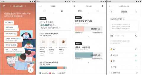 고객 일상을 데이터로 자동 기록하는 LG CNS 마이데이터 하루조각 앱 화면