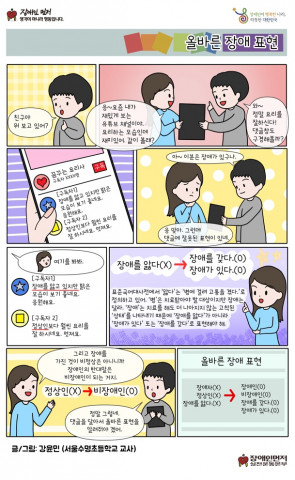 장애인먼저실천운동본부가 배포한 2022년 장애인 권익 증진을 위한 웹툰 ‘올바른 장애 표현’