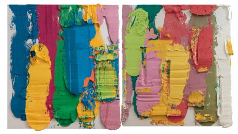Splashed Rainbow, Oil on canvas, 180×320㎝, 2019