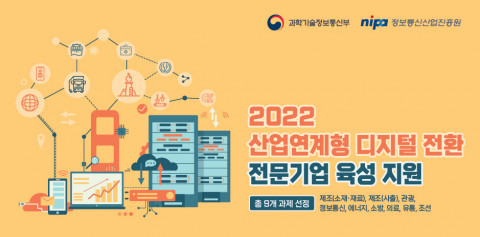 2022년 산업연계형 디지털 전환 전문 기업 육성 사업에 산업별 총 9개 과제가 선정됐다