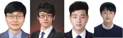 왼쪽부터 서울대학교 공과대학 재료공학부 이태우 교수, 서울대학교 김영훈 박사(현, 한양대 조교수), 서울대학교 박진우 학생, 서울대학교 김성진 학생