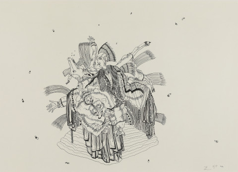 임이삭, 동화책 속 이야기, 종이에 펜, 38.2×53.5㎝, 2022
