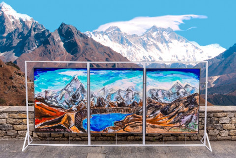 On ‘International Mount Everest Day’ (29th May) ‘The Art Maze’, by Curator Marcus Schaefer, Unveils Artist Sacha Jafri’s Latest Masterpiece as a First Time Ever Event at Mount Everest