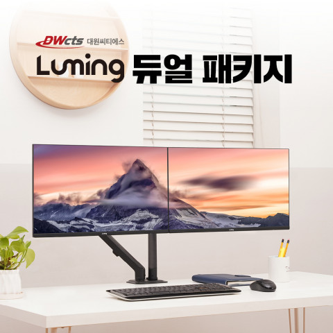 대원씨티에스가 듀얼 모니터 환경을 위한 ‘루밍 듀얼 패키지’를 출시한다