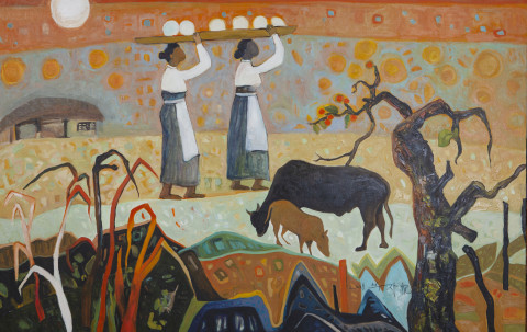 김부자, 내일을 향하여, Oil on canvas, 102 x 162 cm, 2008