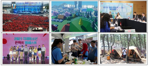 한국청소년연맹이 진행한 국제청소년캠페스트 프로그램과 행사 현장