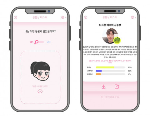 ‘동물상 테스트’ 실제 서비스 화면