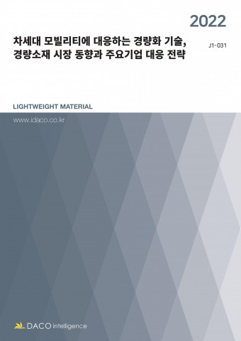 데이코산업연구소가 ‘차세대 모빌리티에 대응하는 경량화 기술, 경량소재 시장 동향과 주요기업 대응 전략’ 보고서를 발간했다