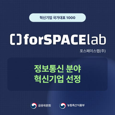 포스페이스랩이 기술 혁신성, 산업 기여도 등을 인정받아 ‘혁신기업 국가대표 1000’에 선정됐다