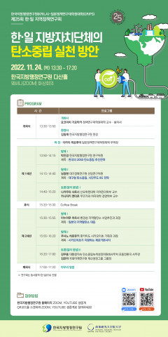 한국지방행정연구원 제25회 한일 지역정책연구회 웹 초청장