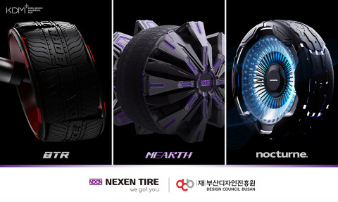 넥센타이어가 부산디자인진흥원과 함께 미래 콘셉트 타이어 3종을 개발했다