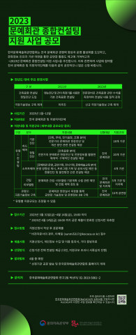 문예회관 종합컨설팅 공모 요강 포스터