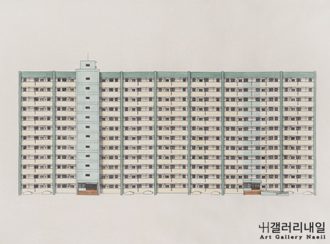 김희진, 신반포 2차 1, 2020, 비단에 수묵채색, 58×78㎝