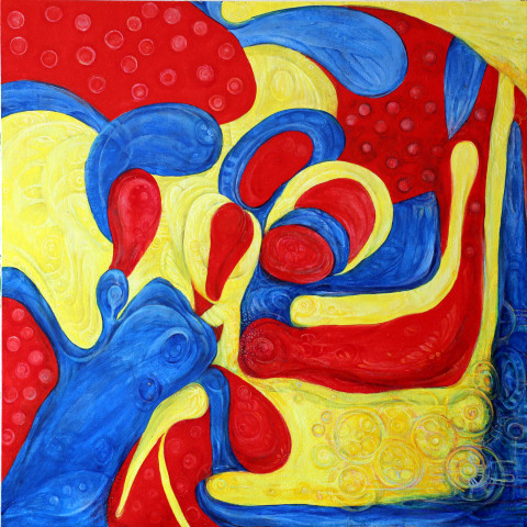 쉬멍 놀멍/Resting & Playing, 73x73cm, oil & egg tempera on canvas, 2019~2023