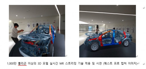 1000만 폴리곤 이상의 3D 모델 실시간 MR 스트리밍 기술 적용 및 시연(퀘스트 프로 캡처 이미지)